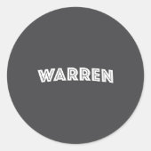 Warren  ronde sticker (Voorkant)