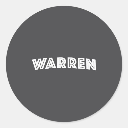 Warren  ronde sticker (Voorkant)