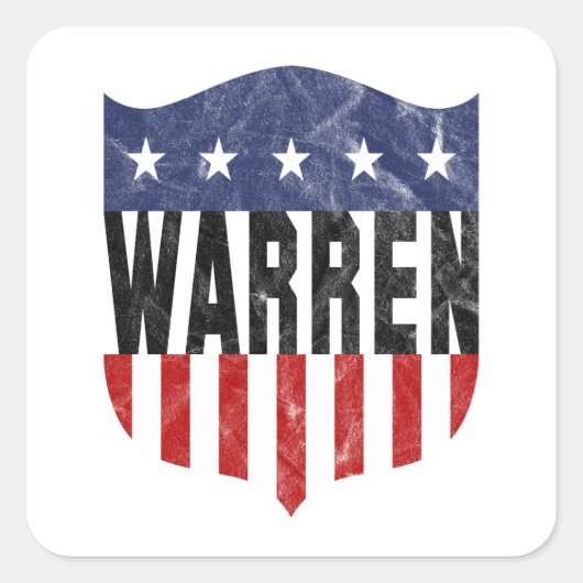 WARREN sterren en strepen Vierkante Sticker (Voorkant)