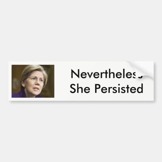 Warren Toch Toch Heeft Ze Volhard Bumpersticker (Voorkant)