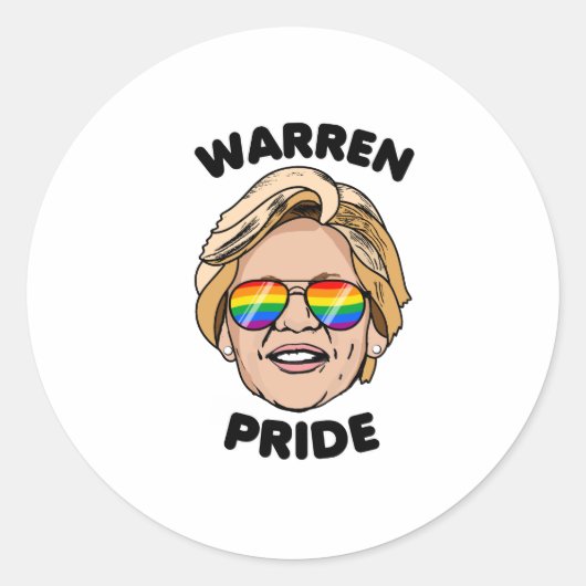Warren Trots Ronde Sticker (Voorkant)