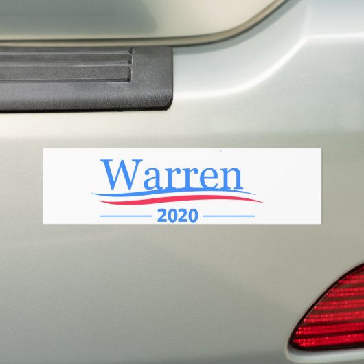 Warren voor President 2020, klassiek Bernie White Bumpersticker (Op auto)