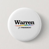 Warren voor President Ronde Button 5,7 Cm (Voorkant)