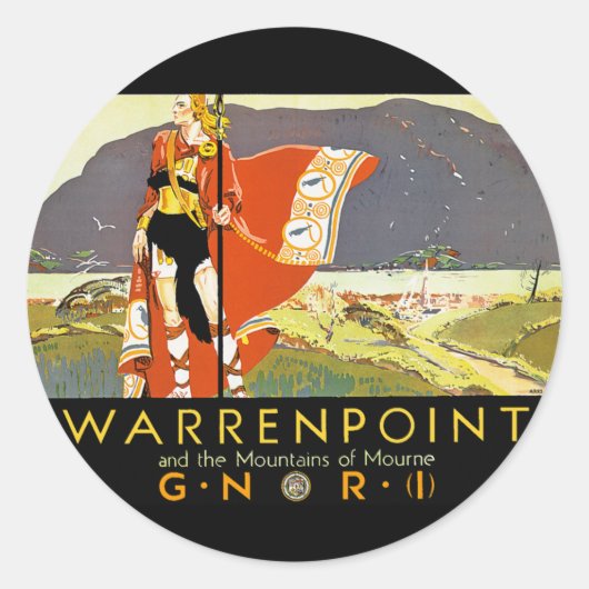 Warrenpint en de bergen van Mourne Ronde Sticker (Voorkant)