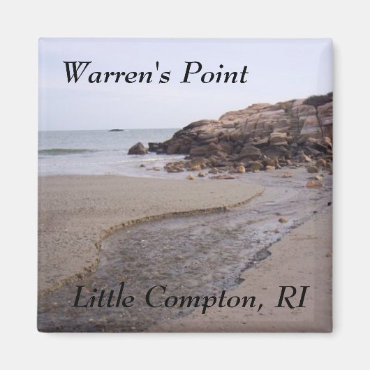 Warren's Point Beach, Kleine Compton, RI Bluffs Magneet (Voorkant)