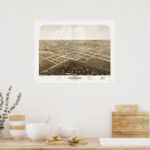 Warrensburg Missouri 1869 Antiek Panorama Poster (Keuken)