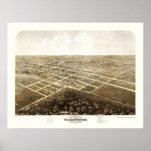 Warrensburg, MO Panorama Map - 1869 Poster