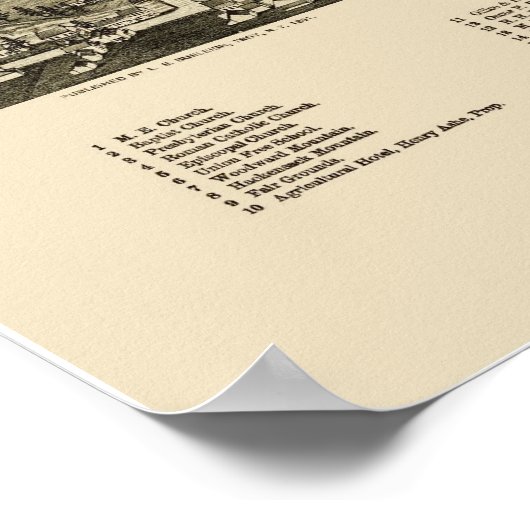 Warrensburg, NY Panoramic Map - 1891 Poster (Hoek)