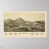 Warrensburg, NY Panoramic Map - 1891 Poster (Voorkant)