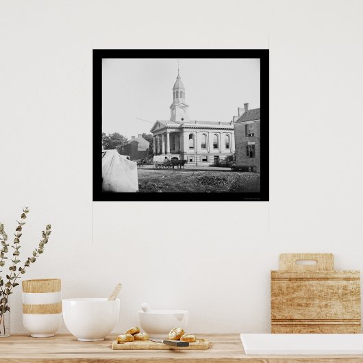 Warrenton, VA Courthouse 1862 Poster (Keuken)