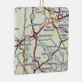 Warrenton VA  kaart Keramisch Ornament (Rechts)