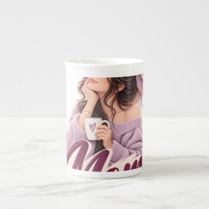 Warrige Bun Koffie Moeder — Knus Moeder Leven Esth Porselein Kop
