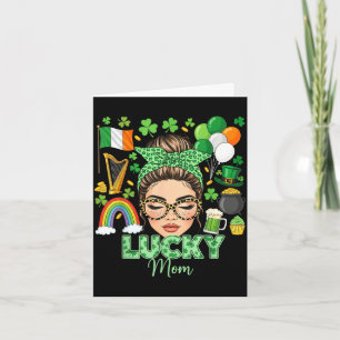 Warrige knot haar geluksmoeder shamrocks St. Patri Kaart