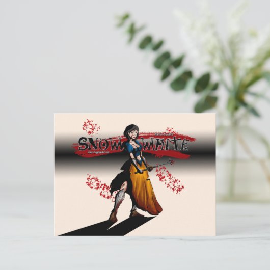 warrige sneeuwwitkaart briefkaart (Staand voorkant)