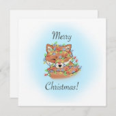 warrige vos feestdagenkaart (Voorkant / Achterkant)