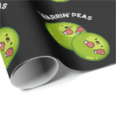 Warrin Peace Funny Pea Pun Dark BG Cadeaupapier (Rol Hoek)