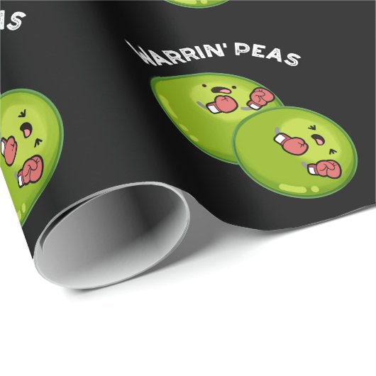 Warrin Peace Funny Pea Pun Dark BG Cadeaupapier (Rol Hoek)