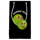 Warrin Peace Funny Pea Pun Dark BG Klein Cadeauzakje (Voorkant)