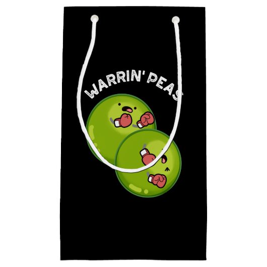 Warrin Peace Funny Pea Pun Dark BG Klein Cadeauzakje (Voorkant)