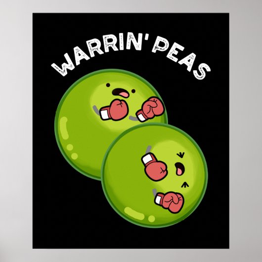 Warrin Peace Funny Pea Pun Dark BG Poster (Voorkant)