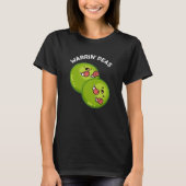 Warrin Peace Funny Pea Pun Dark BG T-shirt (Voorkant)