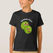 Warrin Peace Funny Pea Pun Dark BG T-shirt (Voorkant)