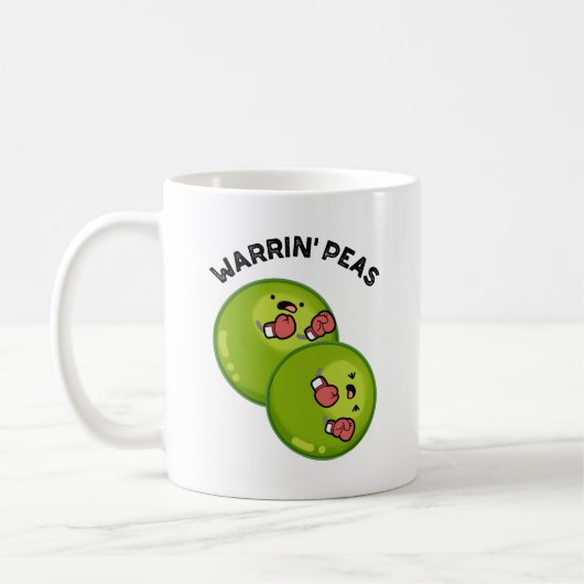 Warrin Peace Funny Pea Pun Koffiemok (Links)