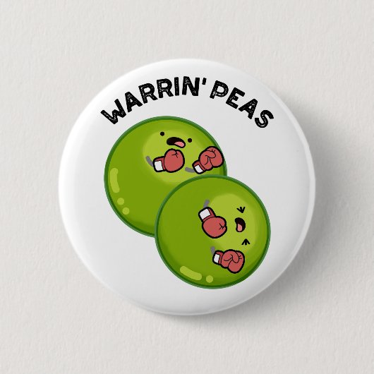 Warrin Peace Funny Pea Pun Ronde Button 5,7 Cm (Voorkant)
