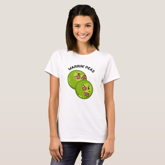 Warrin Peace Funny Pea Pun T-shirt (Voorkant volledig)
