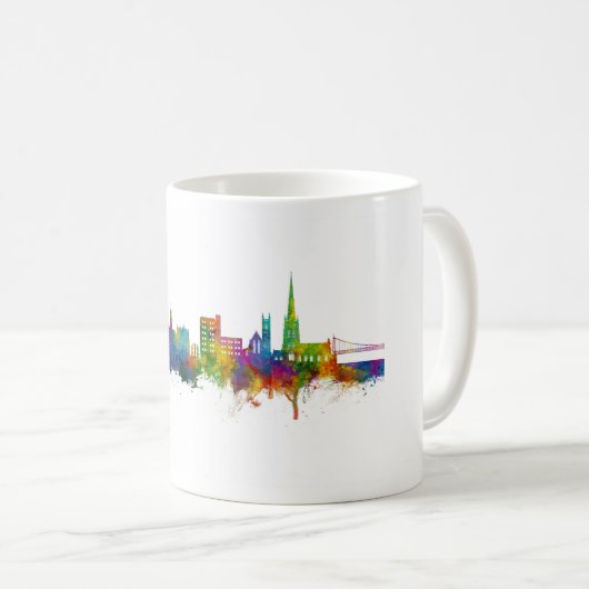 Warrington England Skyline Koffiemok (Voorkant rechts)