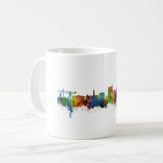 Warrington England Skyline Koffiemok (Voorkant links)