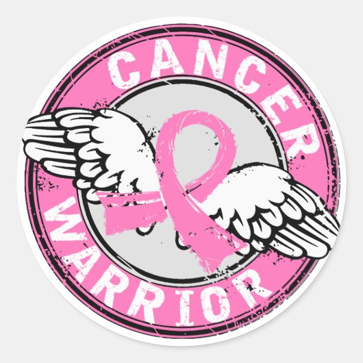 Warrior 14C Breast Cancer Ronde Sticker (Voorkant)