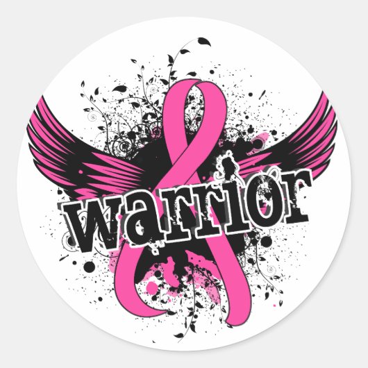 Warrior 16 Borstkanker Ronde Sticker (Voorkant)