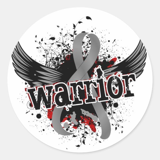 Warrior 16 Brain Cancer Ronde Sticker (Voorkant)