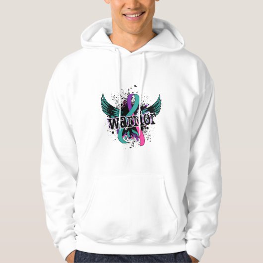Warrior 16 schildklierkanker hoodie (Voorkant)