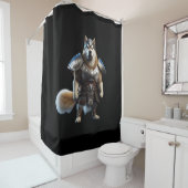 Warrior Alaskan Malamute Dog, Militaire Alaskan Do Douchegordijn (In situ)
