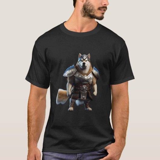 Warrior Alaskan Malamute Dog, Militaire Alaskan Do T-shirt (Voorkant)