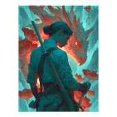 Warrior and Dragon Fantasy Art Foto Afdruk (Voorkant)