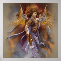 Warrior Angel of Protection in Waterverf Lavender