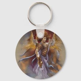 Warrior Angel of Protection in Waterverf Lavender Sleutelhanger