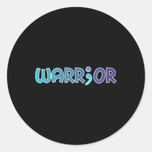 Warrior Anti-zelfmoord Angst Bewustzijn Ronde Sticker