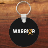 Warrior Appendix Cancer Fighter Heart Amber Ribbon Sleutelhanger (Voorkant)