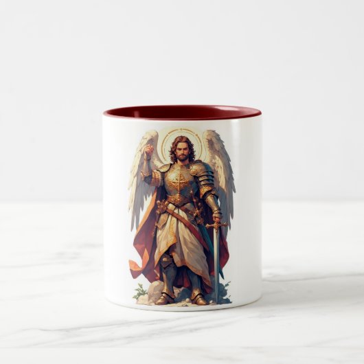 Warrior Archangel Michael Coffee Mug Tweekleurige Koffiemok (Center)