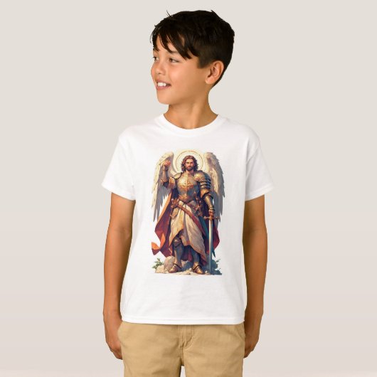 Warrior Archangel Michael Kid's Tee Shirt (Voorkant volledig)