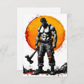 Warrior Barbarian middeleeuwse fantasie Hummer Kra Aankondiging (Voorkant / Achterkant)