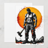 Warrior Barbarian middeleeuwse fantasie Hummer Kra Advieskaart (Voorkant / Achterkant)