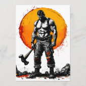 Warrior Barbarian middeleeuwse fantasie Hummer Kra Advieskaart (Voorkant)