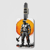 Warrior Barbarian middeleeuwse fantasie Hummer Kra Bagagelabel (Voorkant (verticaal))