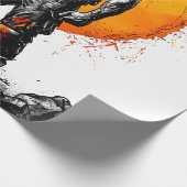 Warrior Barbarian middeleeuwse fantasie Hummer Kra Cadeaupapier (Hoek)