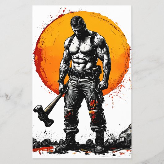 Warrior Barbarian middeleeuwse fantasie Hummer Kra Flyer (Voorkant)